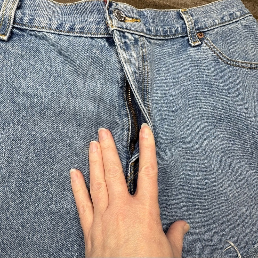 Levi's Blue Jean Shorts Distressed Cutoff size 16 - Picture 4 of 12
